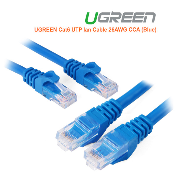 UGREEN Cat6 UTP lan cable blue color 26AWG CCA 10M (11205) view 2