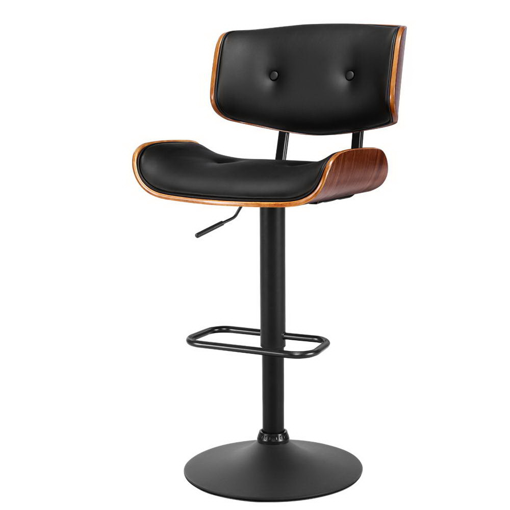 Artiss Bar Stools Gas Lift Leather All Black view 7