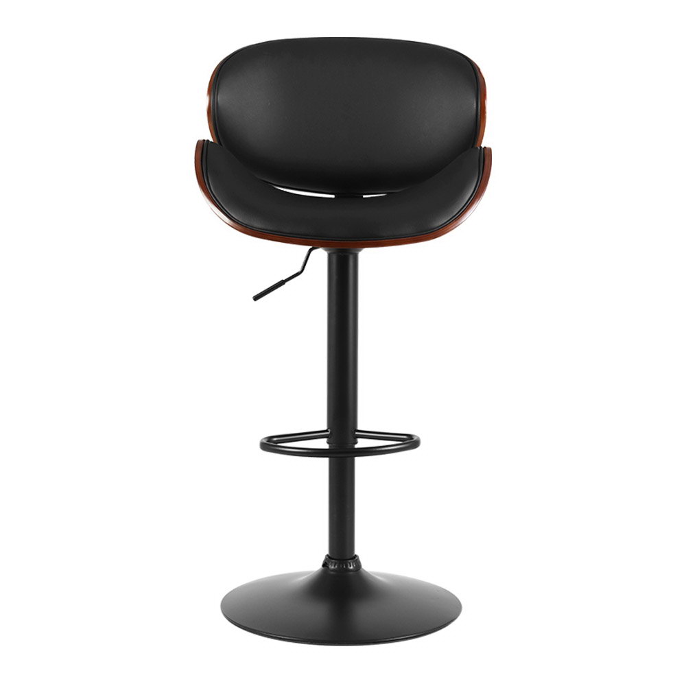 Artiss Bar Stools Kitchen Leather Barstools Swivel Gas Lift Vintage Chairs Black view 3