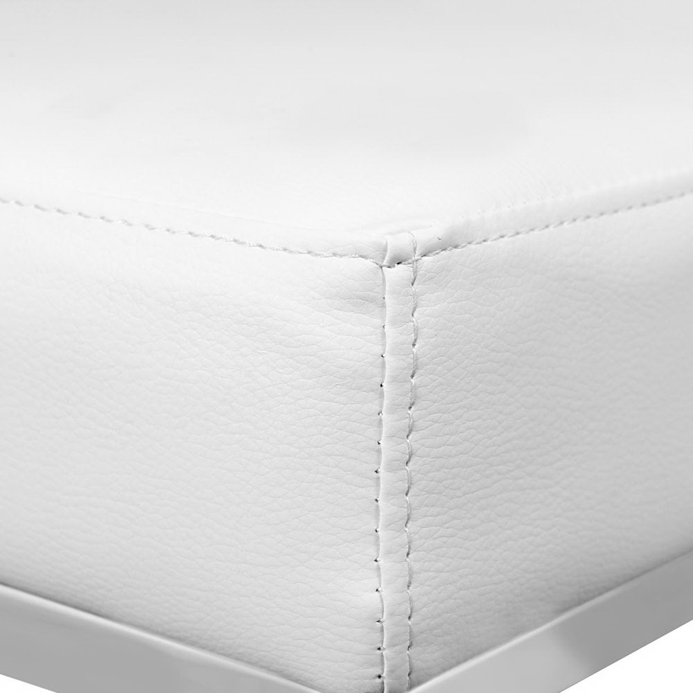 Artiss 2x Bar Stools Leather Padded Metal White view 6