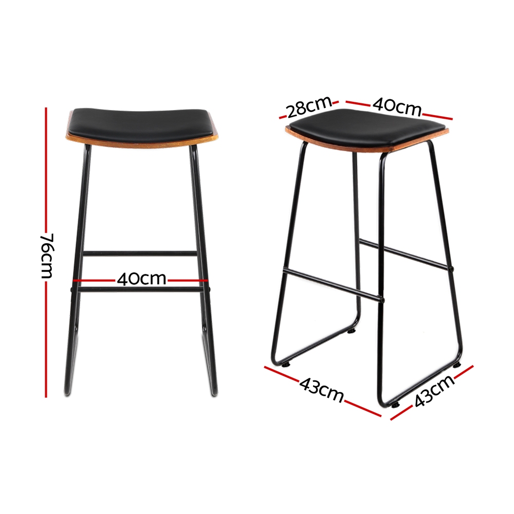 Artiss Bar Stools Kitchen Counter Stools Metal Chairs x2 view 2