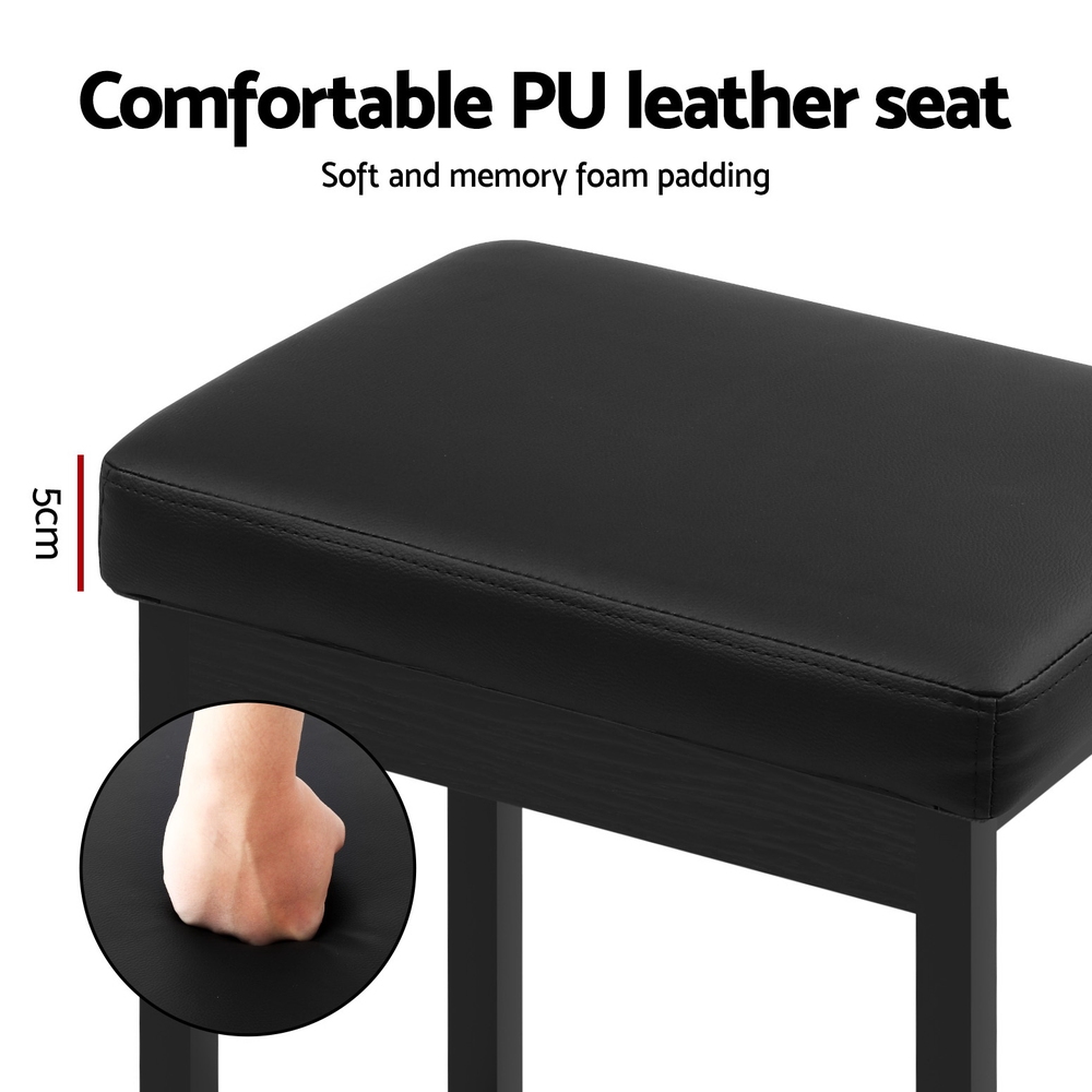 A Set of 4 Artiss Metal Bar Stools PU Seat Dining Counter Chairs view 4