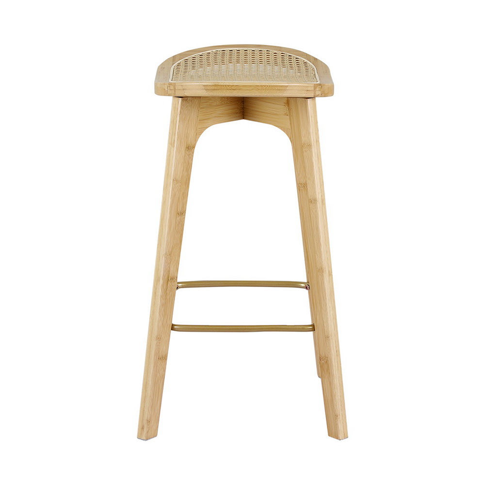 Artiss 2x Bar Stools Bamboo Rattan Stool Counter Chair Kitchen Barstools view 3