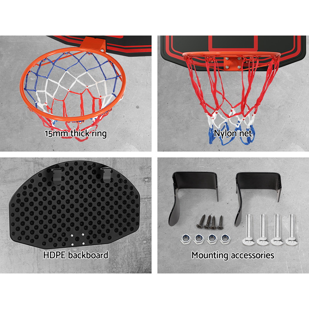 Everfit 38" Basketball Hoop Backboard Door Wall Mounted Ring Net Sports Kids view 6
