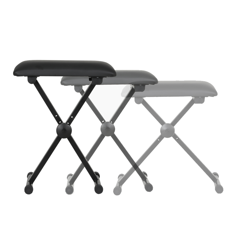 Alpha Piano Stool Adjustable Height Keyboard Seat Portable Bench Chair Black view 3