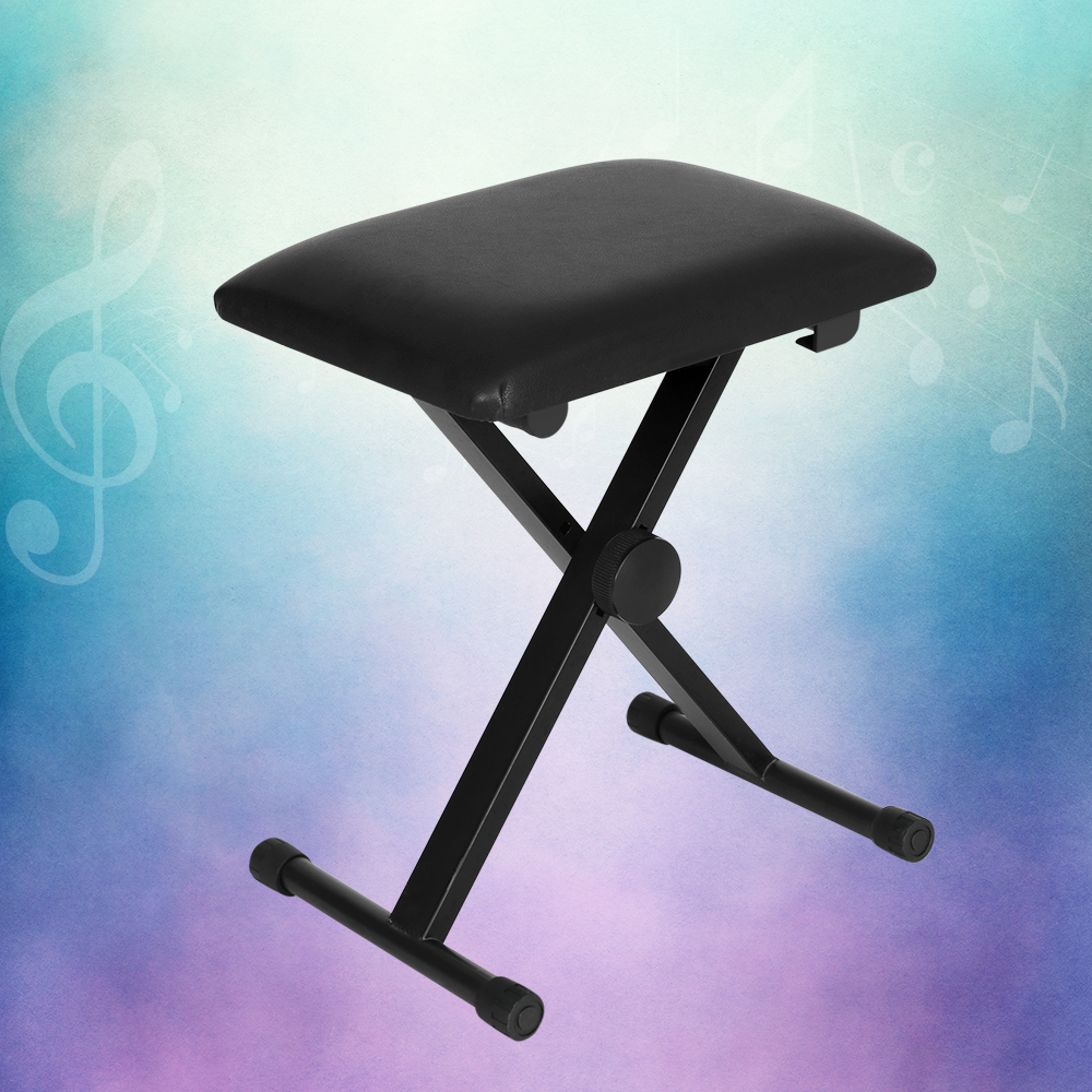 Alpha Piano Stool Adjustable Height Keyboard Seat Portable Bench Chair Black view 7