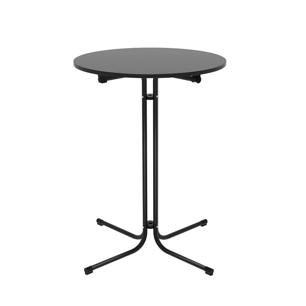 Gardeon Outdoor Bar Table Round Folding Desk Top 109cm Patio Furniture Black view 3