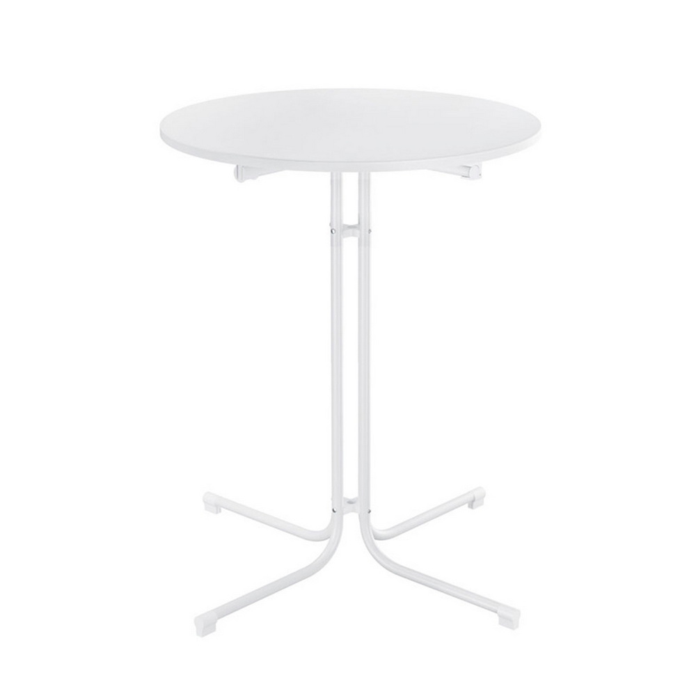 Gardeon Outdoor Bar Table Round Folding Desk Top 109cm Patio Furniture White view 3