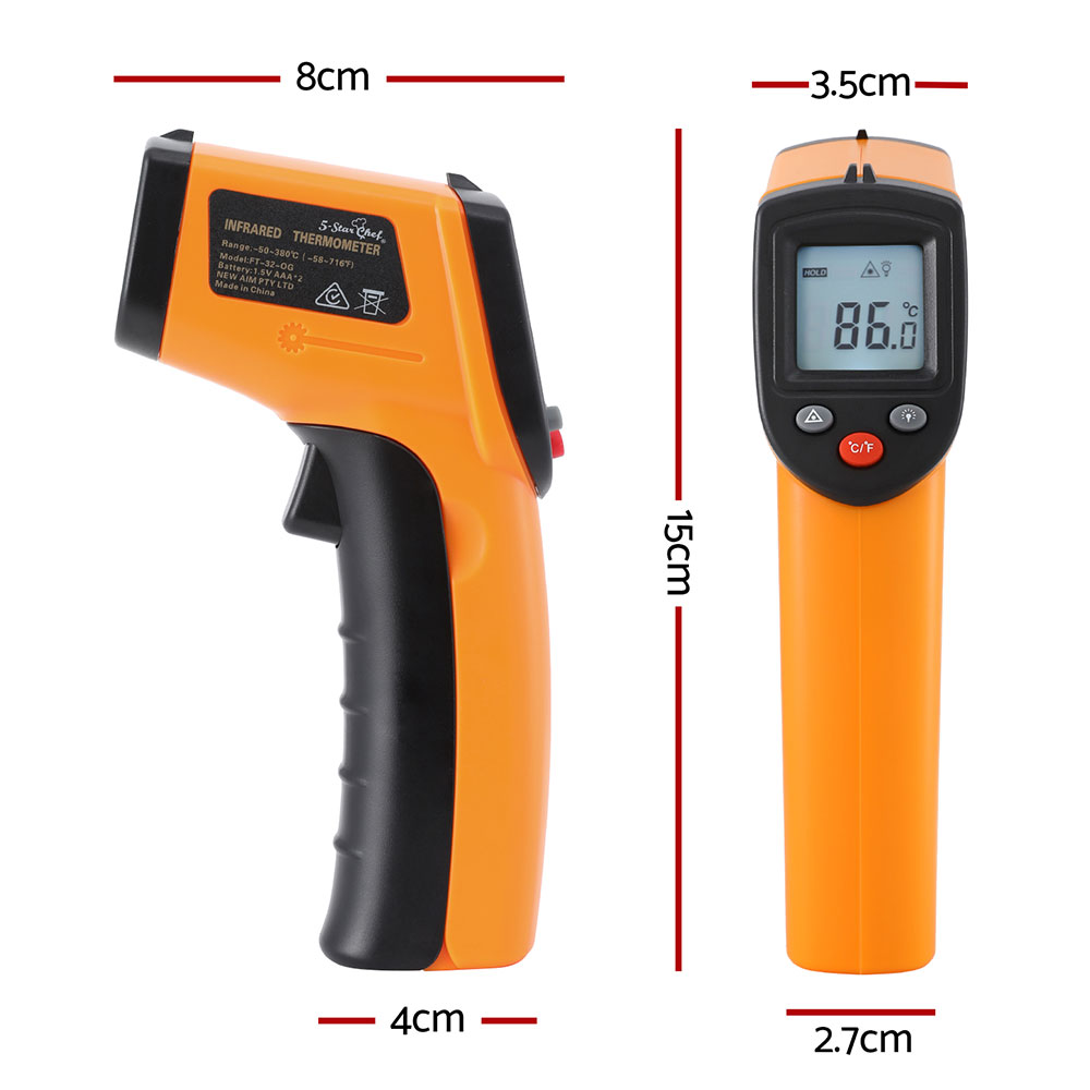 5-star Chef Laser Infrared Thermometer Food Digital Temperature Gun Smoker view 2