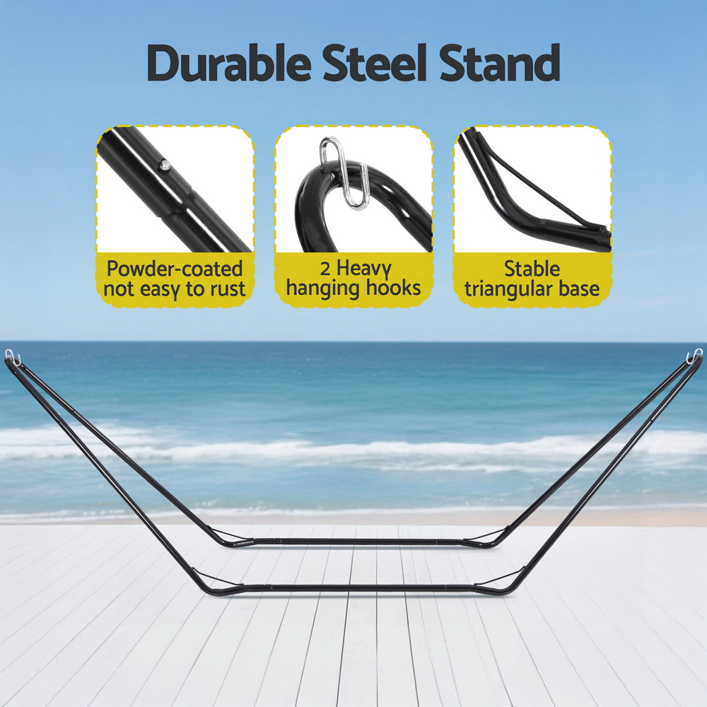 Gardeon Hammock Bed Stand Steel Frame Outdoor Garden view 4