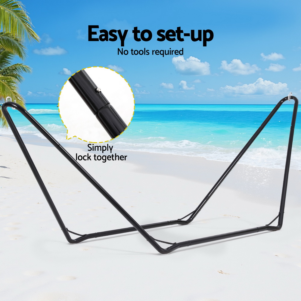 Gardeon Hammock Bed Stand Steel Frame Outdoor Garden view 6
