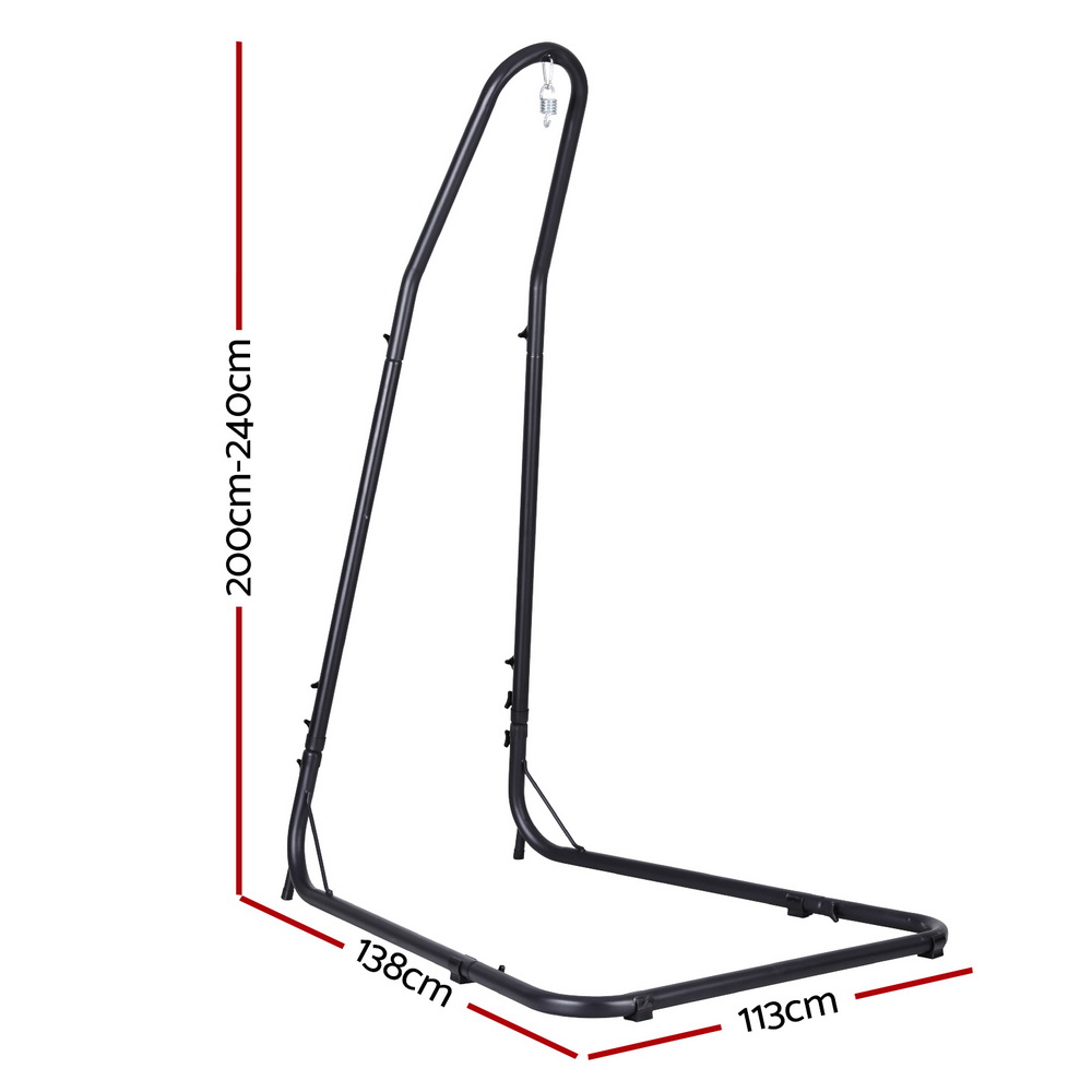 Gardeon Hammock Chair Stand Heavy Duty Steel Frame Black view 2