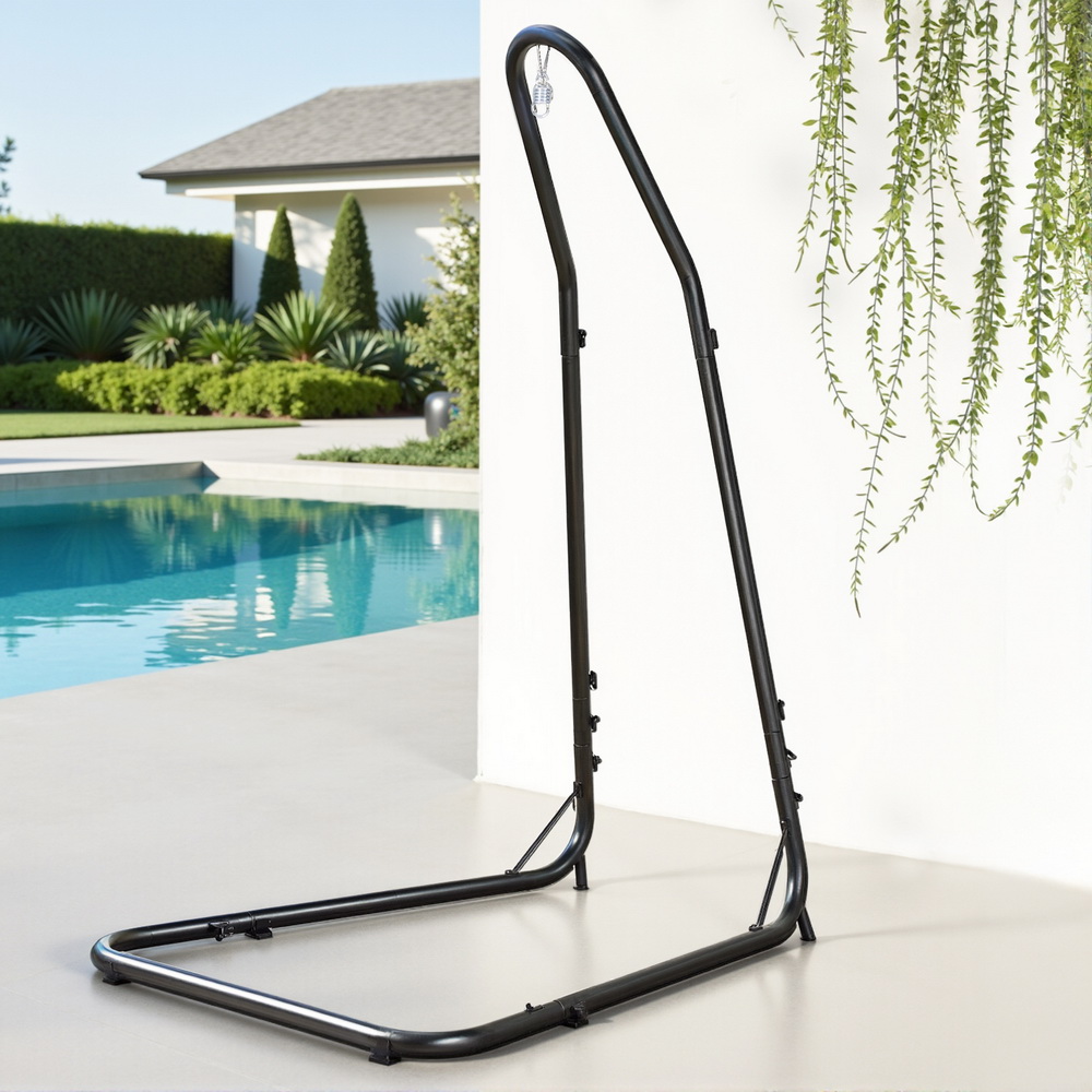 Gardeon Hammock Chair Stand Heavy Duty Steel Frame Black view 7
