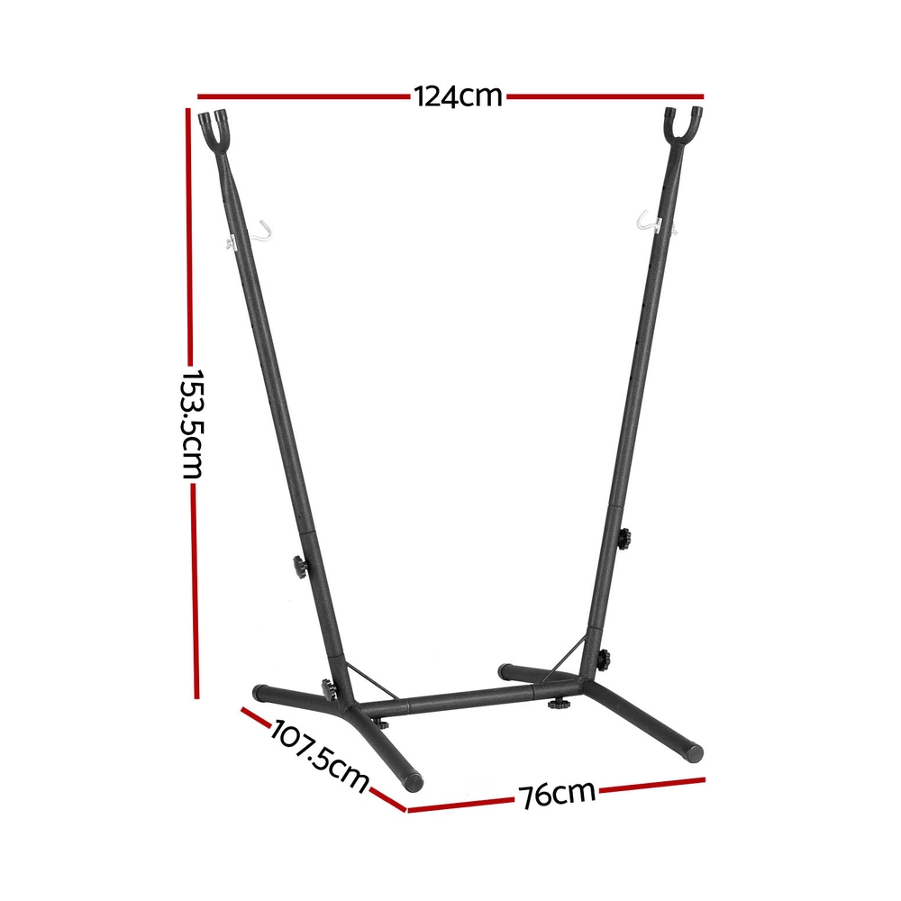 Gardeon Hammock Chair Stand Metal Frame Black view 2