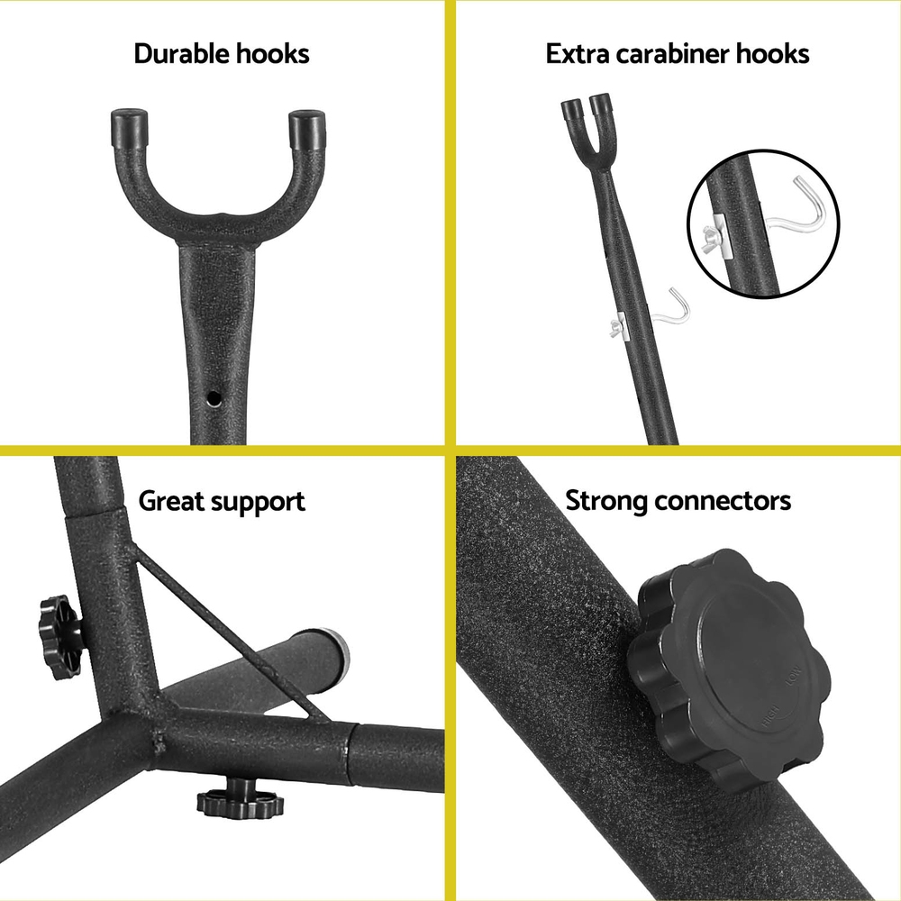 Gardeon Hammock Chair Stand Metal Frame Black view 5
