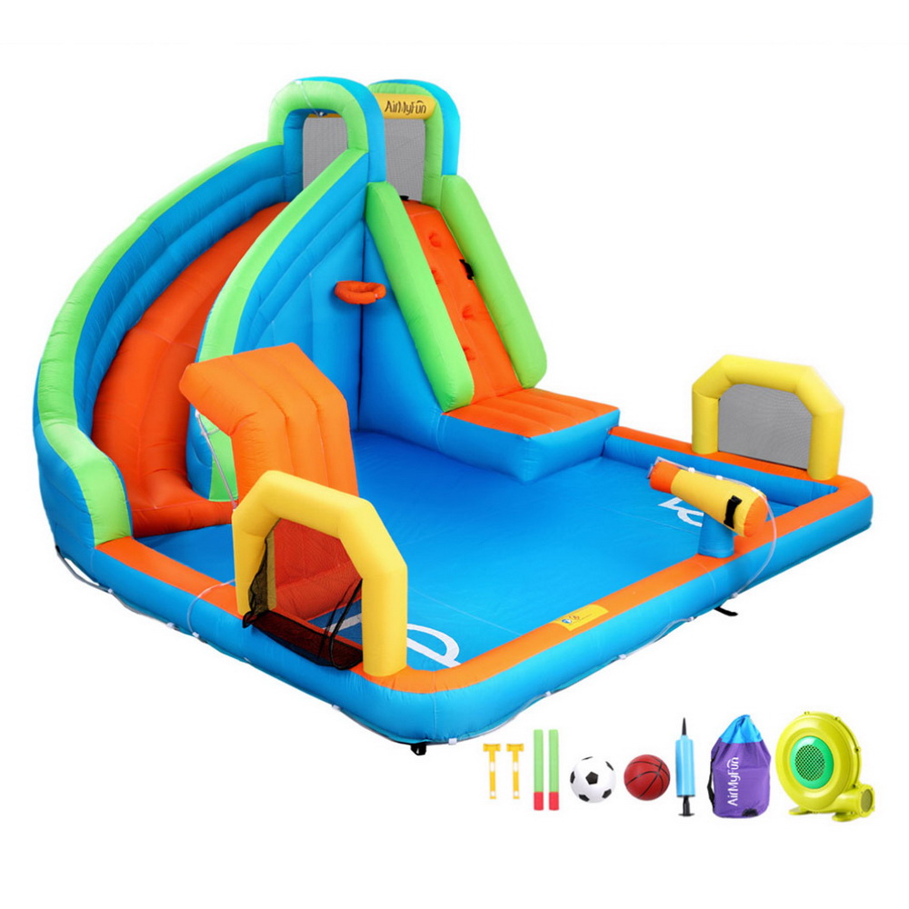AirMyFun Kids Inflatable Pool Water Slide Cannon Splash Park Castle Outdoor