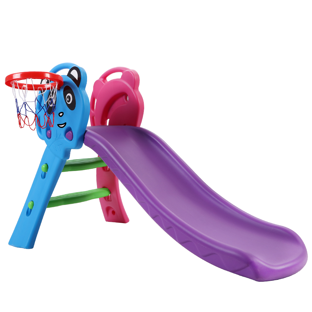 Keezi Kids Slide Set Basketball Hoop Indoor Outdoor Playground Toys 100cm Blue