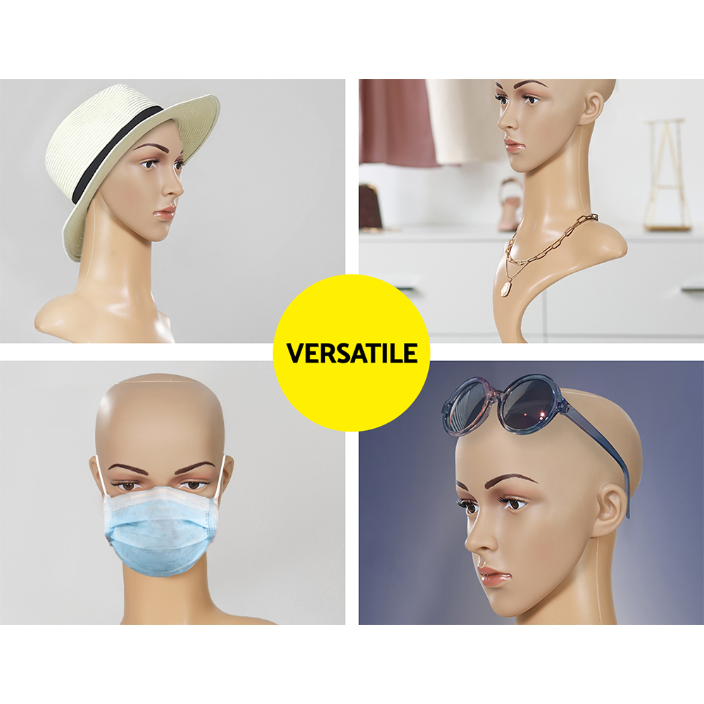 Embellir Female Mannequin Head Dummy Model Display Shop Stand Professional Use view 5
