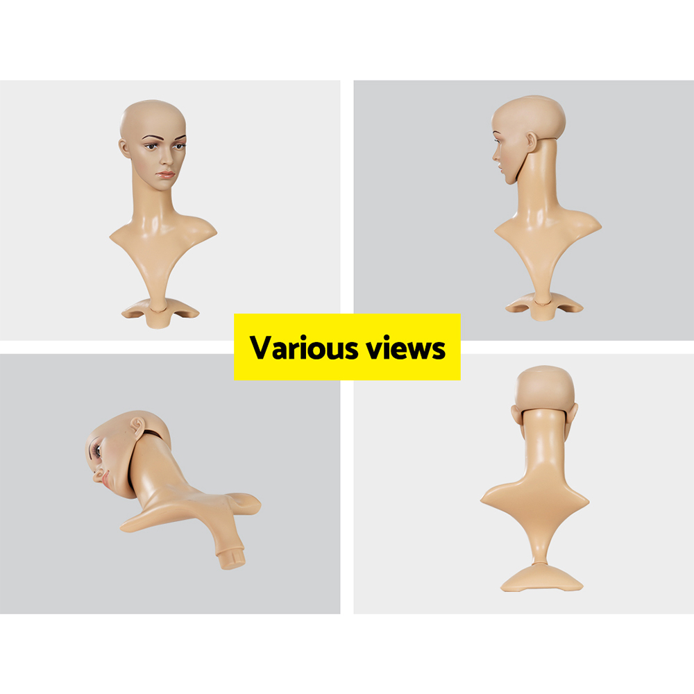 Embellir Female Mannequin Head Dummy Model Display Shop Stand Professional Use view 6