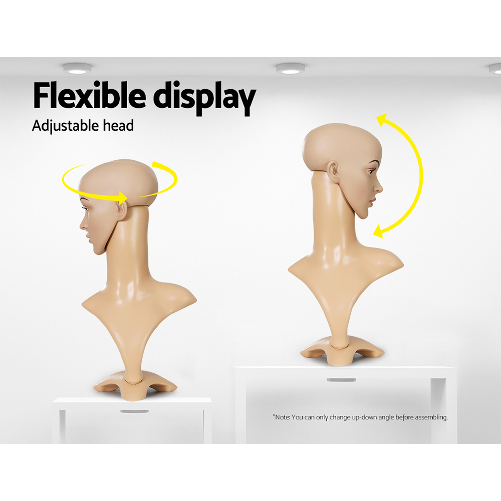 Embellir Female Mannequin Head Dummy Model Display Shop Stand Professional Use view 7