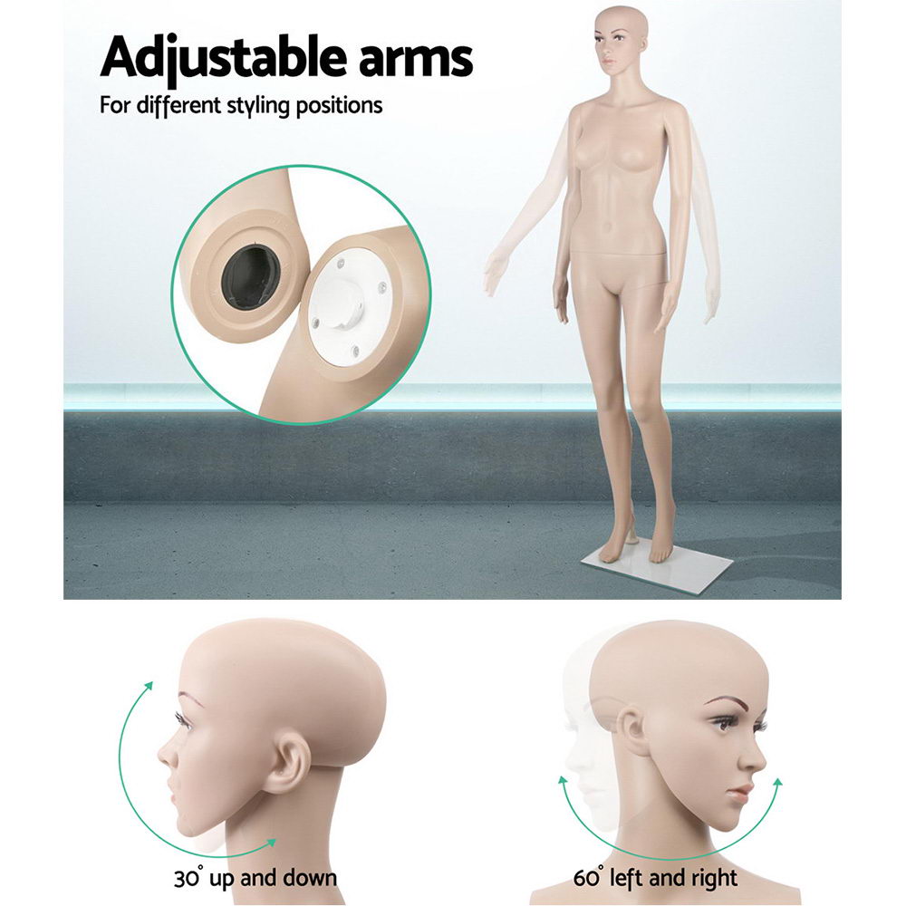 175cm Tall Full Body Female Mannequin - Skin Coloured view 5