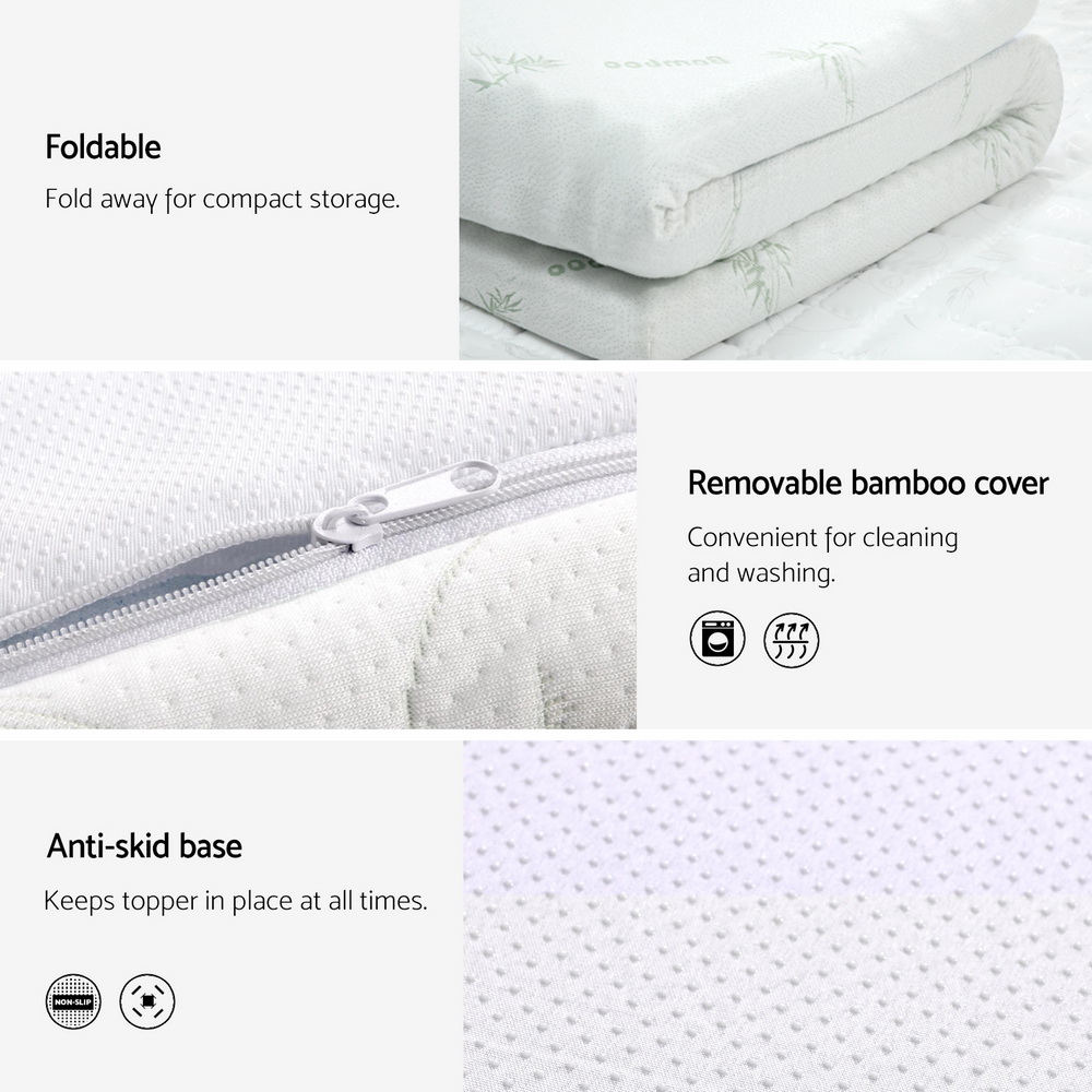 Giselle Bedding Memory Foam Mattress Topper Cool Gel Bed Mat Bamboo 10cm Double view 5