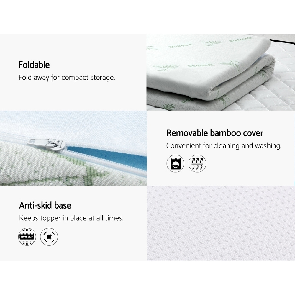 Giselle Bedding Memory Foam Mattress Topper Cool Gel 5cm Single view 5