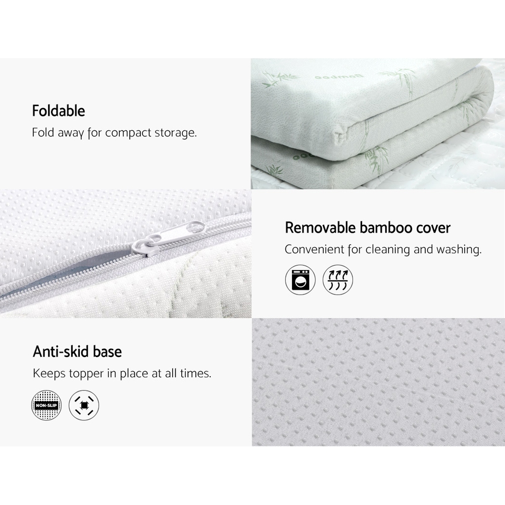 Giselle Bedding Memory Foam Mattress Topper Cool Gel 8cm Queen view 6