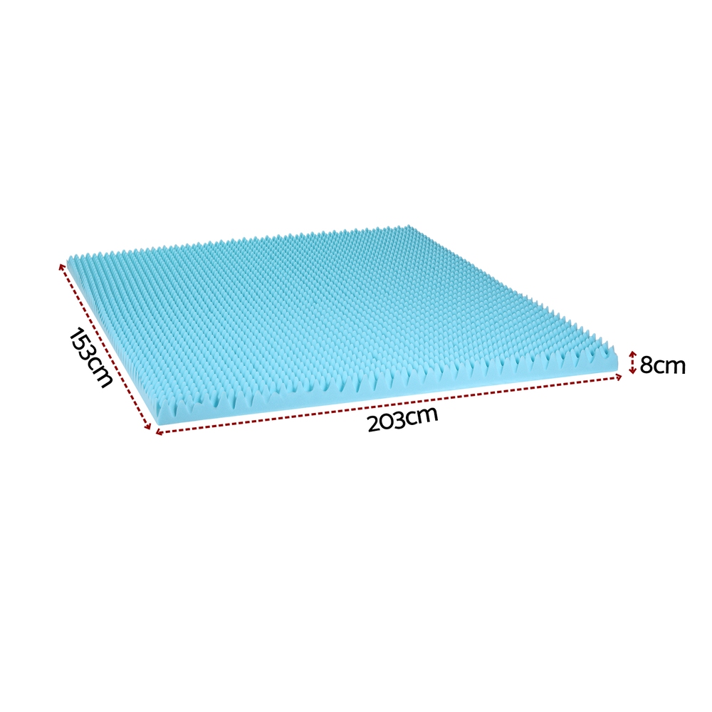 Giselle 8cm Memory Foam Mattress Topper Gel Egg Crate Foam Bamboo Queen view 2