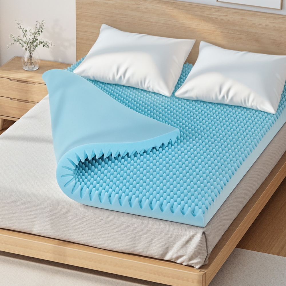 Giselle 8cm Memory Foam Mattress Topper Gel Egg Crate Foam Bamboo Queen view 7