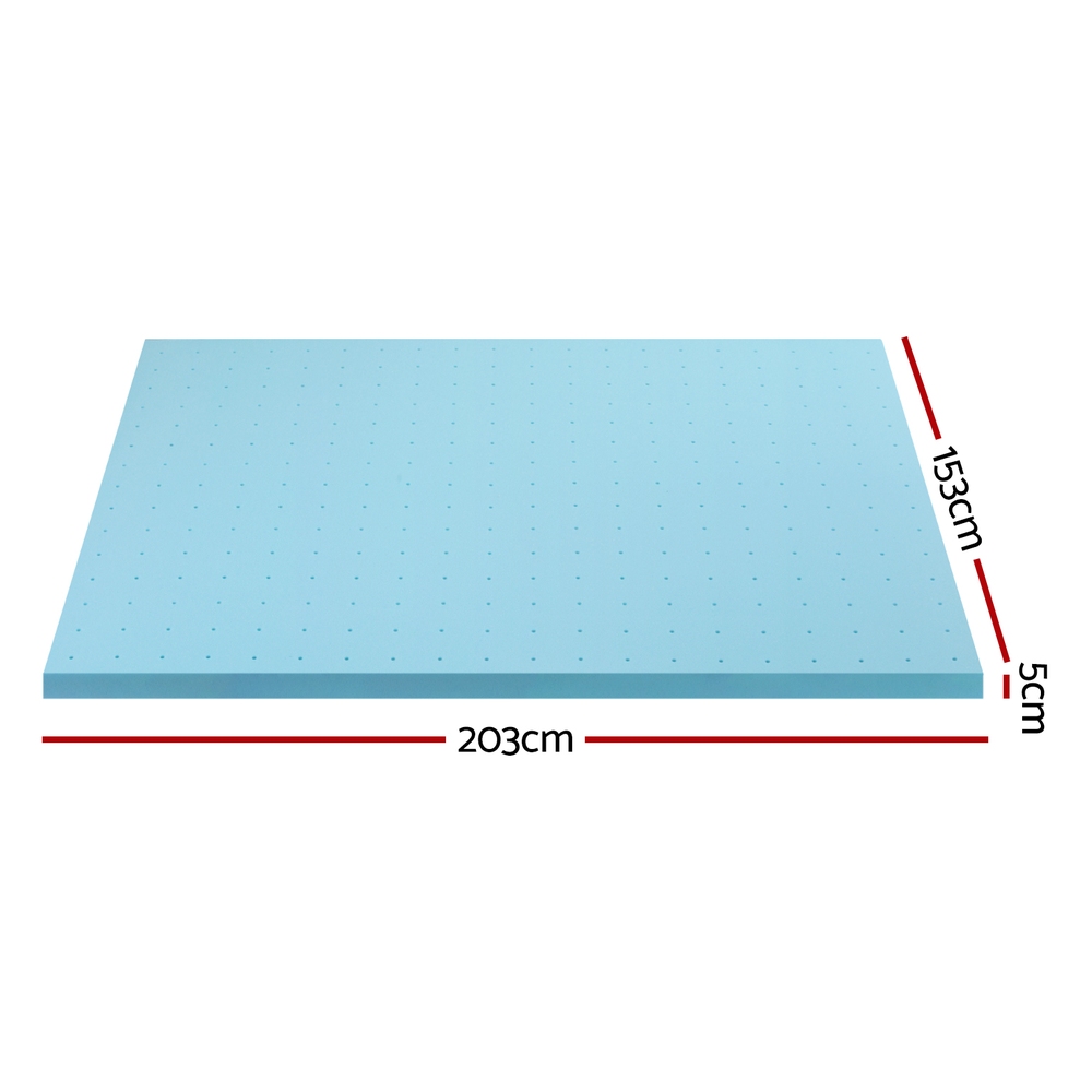Giselle Bedding Memory Foam Mattress Topper Ventilated Cool Gel 5cm Queen view 2