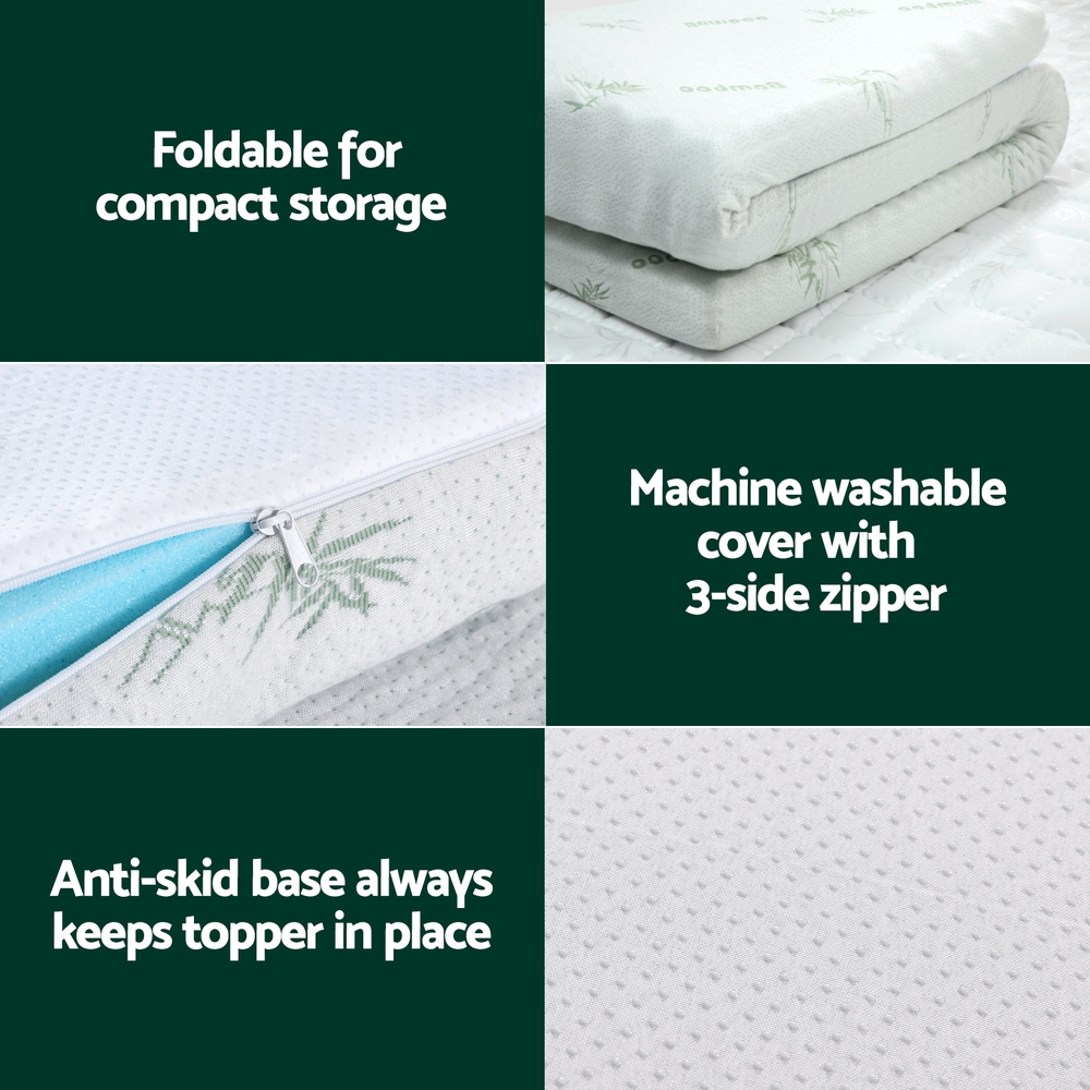 Giselle Bedding Memory Foam Mattress Topper Ventilated Cool Gel 5cm Queen view 5