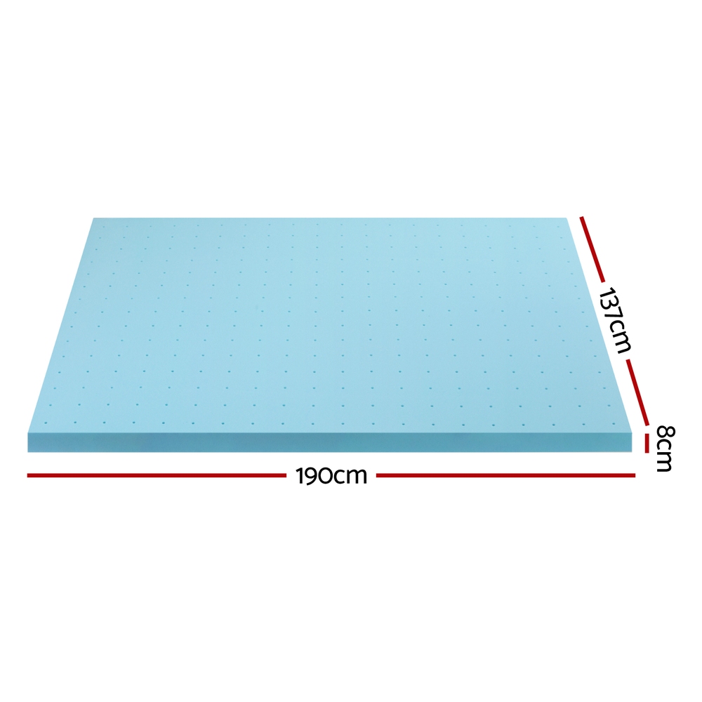 Giselle Bedding Memory Foam Mattress Topper Ventilated Cool Gel 8cm Double view 2