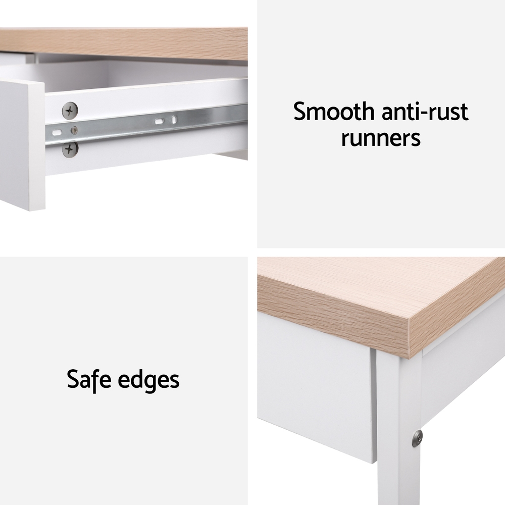 Artiss Computer Desk Drawer Storage Oak 100CM view 6