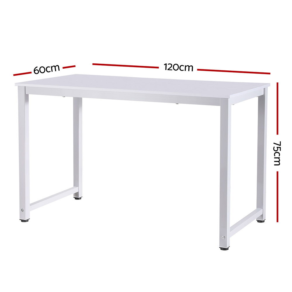 Artiss Computer Desk Home Office Study Table White 120CM view 3