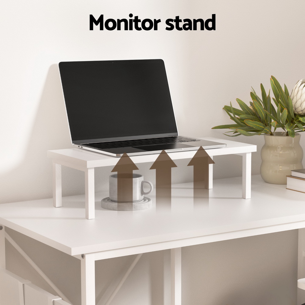 Artiss Computer Desk L-Shape Home Office Study Table Open Shelves White 100CM view 5