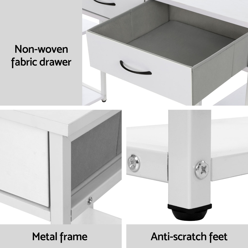 Artiss Computer Desk Drawer Shelves Study Table 120CM White view 6