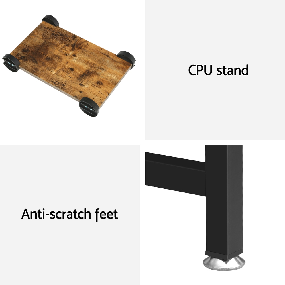 Artiss Computer Desk L-Shape CPU Stand Brown 147CM view 6