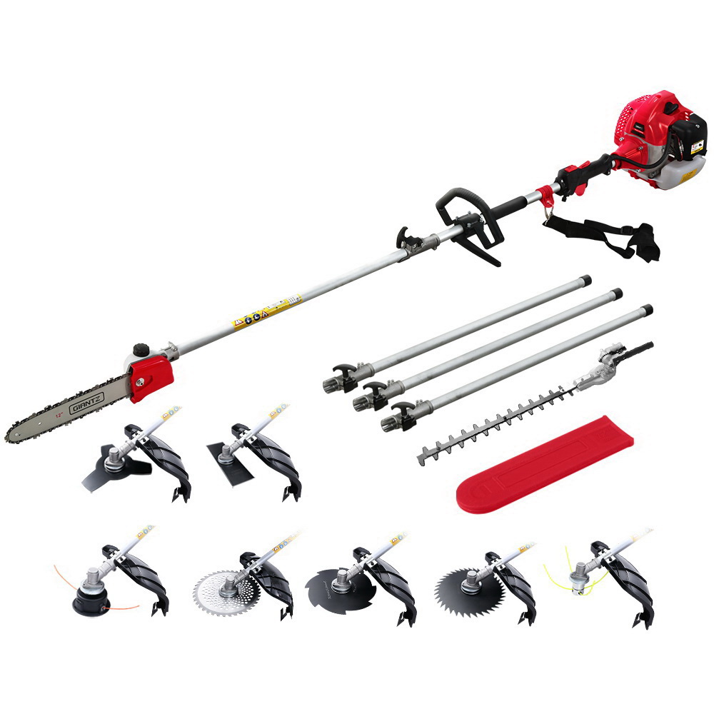 Giantz 62CC Pole Chainsaw Hedge Trimmer Brush Cutter Whipper 9-in-1 5.6m Red view 7