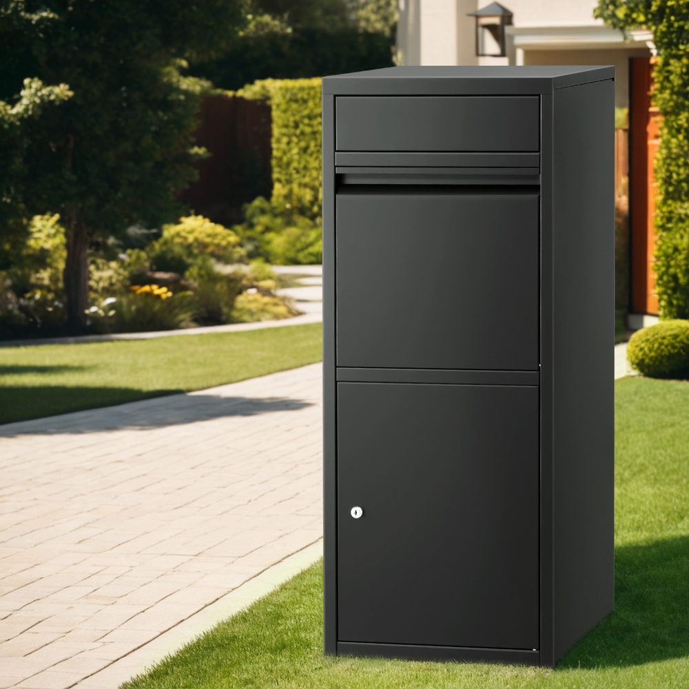 Gardeon Parcel Letterbox Drop Box Package Mailbox Black view 7