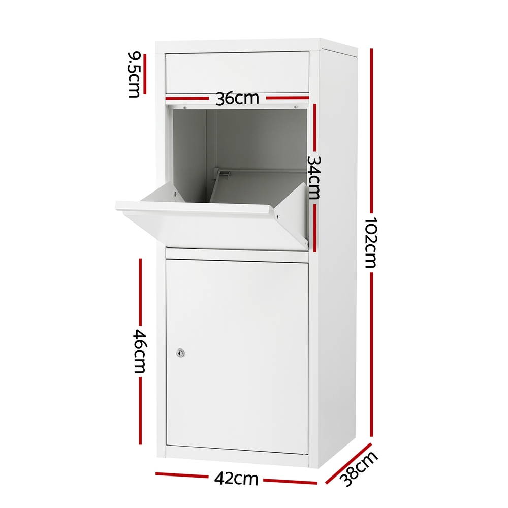Gardeon Parcel Letterbox Drop Box Package White view 2