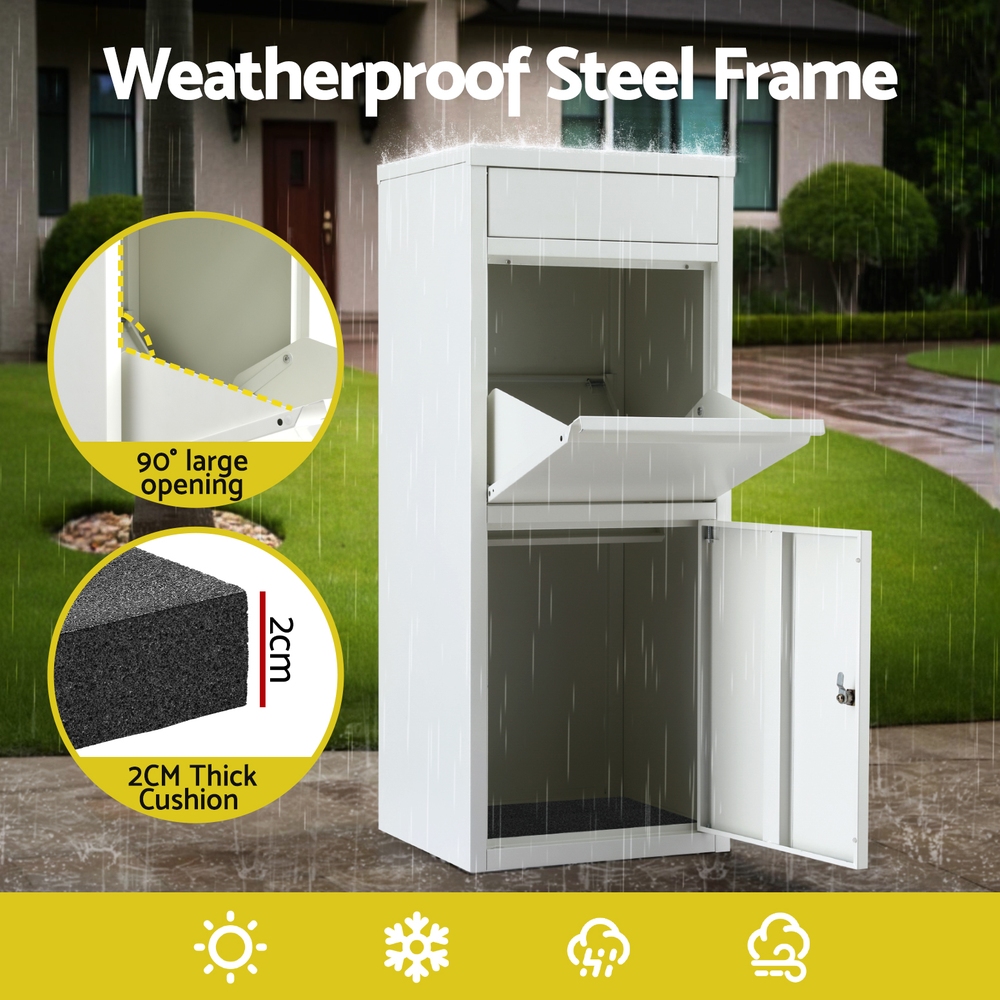 Gardeon Parcel Letterbox Drop Box Package White view 6