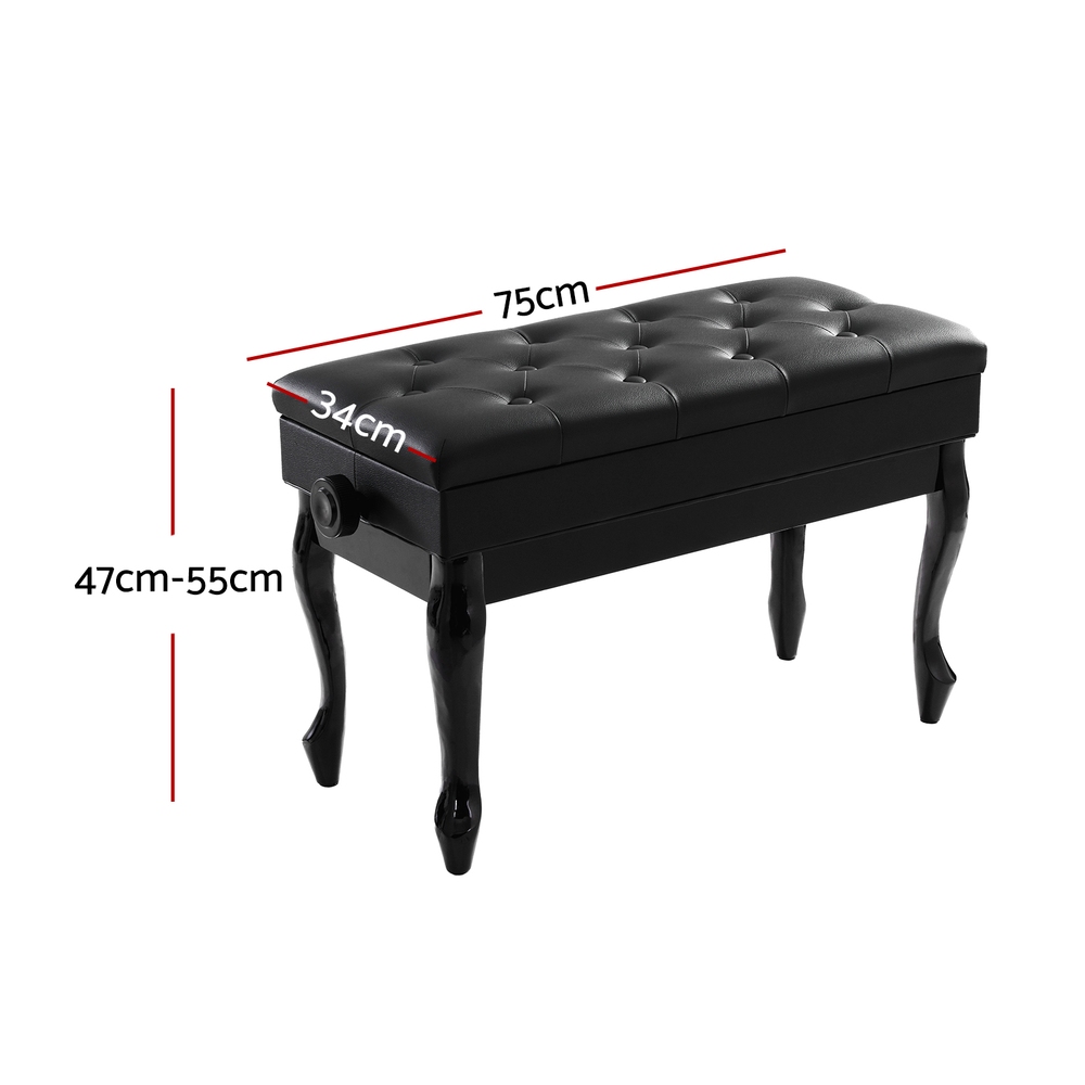 Alpha Piano Bench Stool Adjustable Height Keyboard Seat view 2