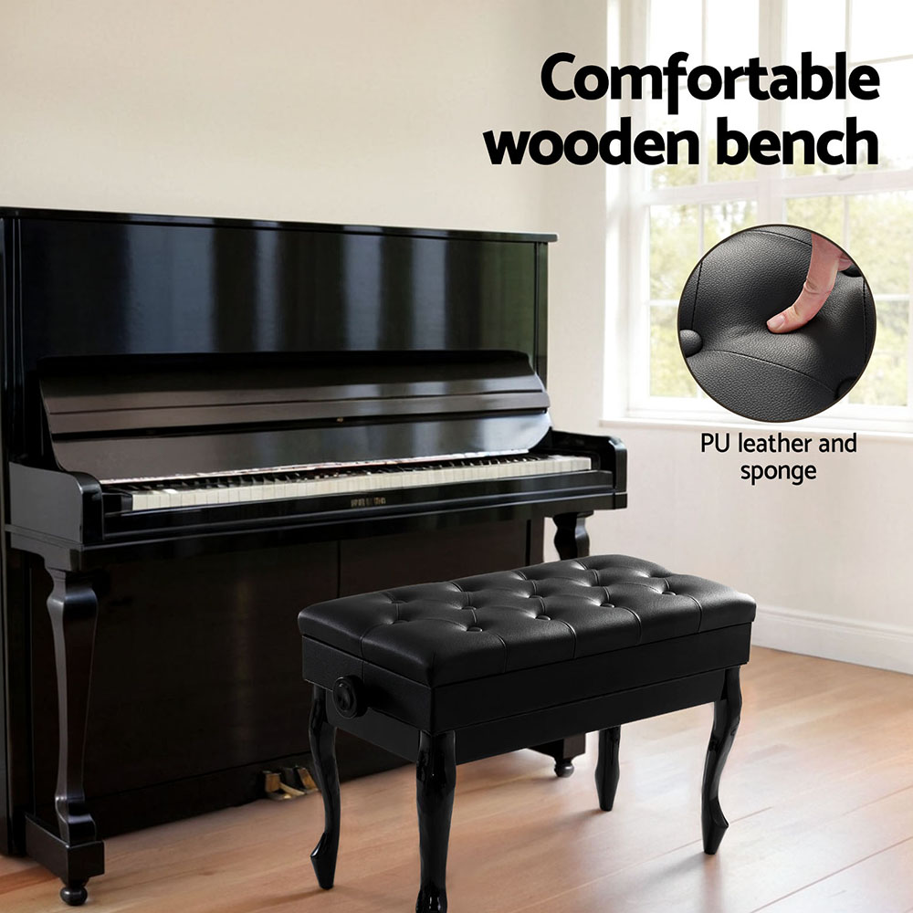 Alpha Piano Bench Stool Adjustable Height Keyboard Seat view 4