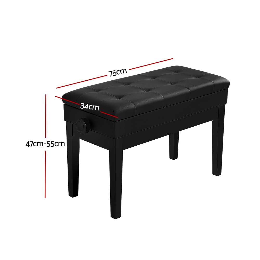 Alpha Piano Bench Stool Adjustable Height Keyboard Seat view 2
