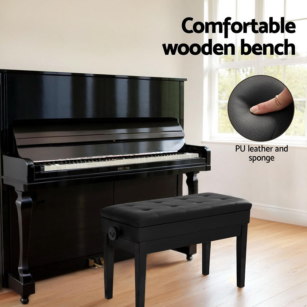 Alpha Piano Bench Stool Adjustable Height Keyboard Seat view 4