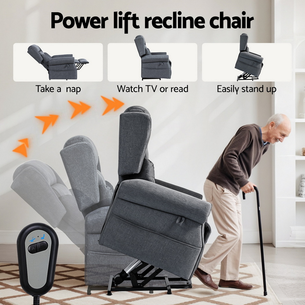 Artiss Electric Recliner Chair Power Lift Massage Heated Recliner Sofa view 5