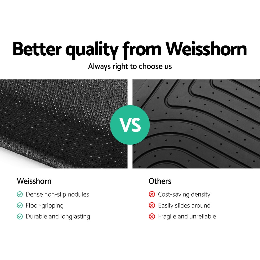 Weisshorn Car Floor Mats Rubber Fits Ford Ranger PX PX2 PX3 Dual Cab 2011-2022 3D view 4