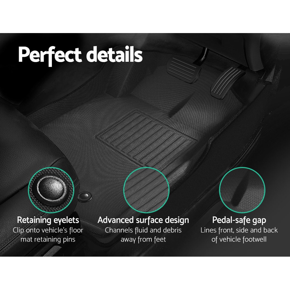 Weisshorn Car Floor Mats Rubber Fits Ford Ranger PX PX2 PX3 Dual Cab 2011-2022 3D view 5