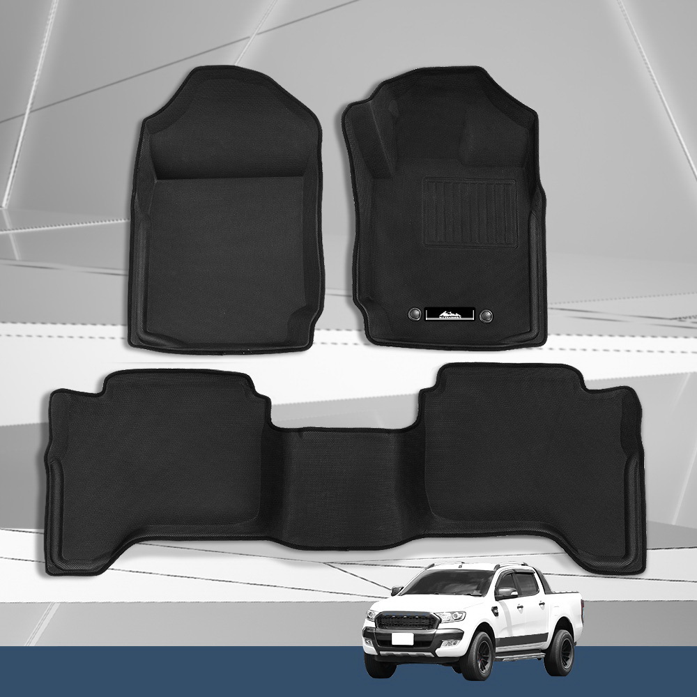 Weisshorn Car Floor Mats Rubber Fits Ford Ranger PX PX2 PX3 Dual Cab 2011-2022 3D view 7